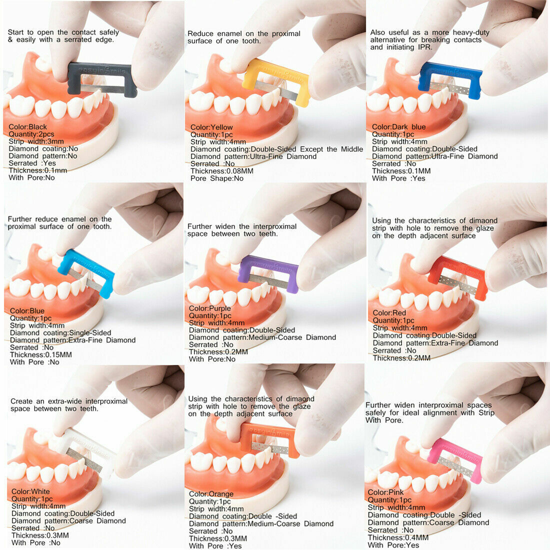 Ortho IPR Strip Dental Interproximal Reduction Kit enamel Strip+Pro Matrix Bands