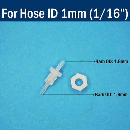 Plastic Straight Elbow Bulkhead Fitting Hose Barb Tube Connector Inch In 1~12mm