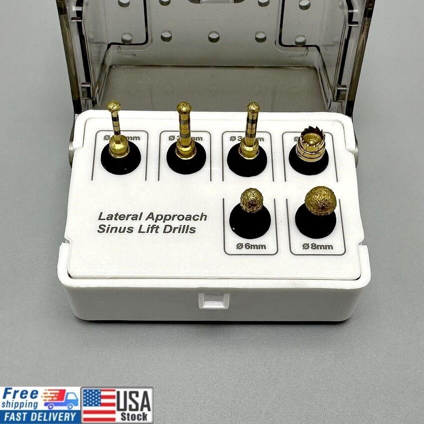 Dental Sinus Lift Membrane Diamond Coated Bur Drills Lateral Approach Reamer Kit