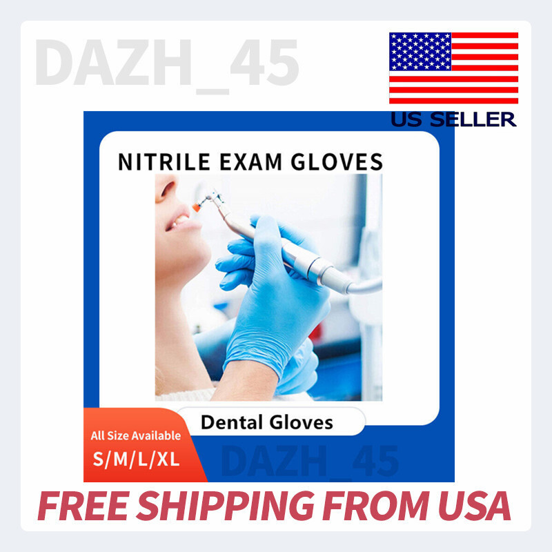 1000 Pcs Gloves 4 Mil Blue Disposable Nitrile Exam Glove for Dental S/M/L/XL
