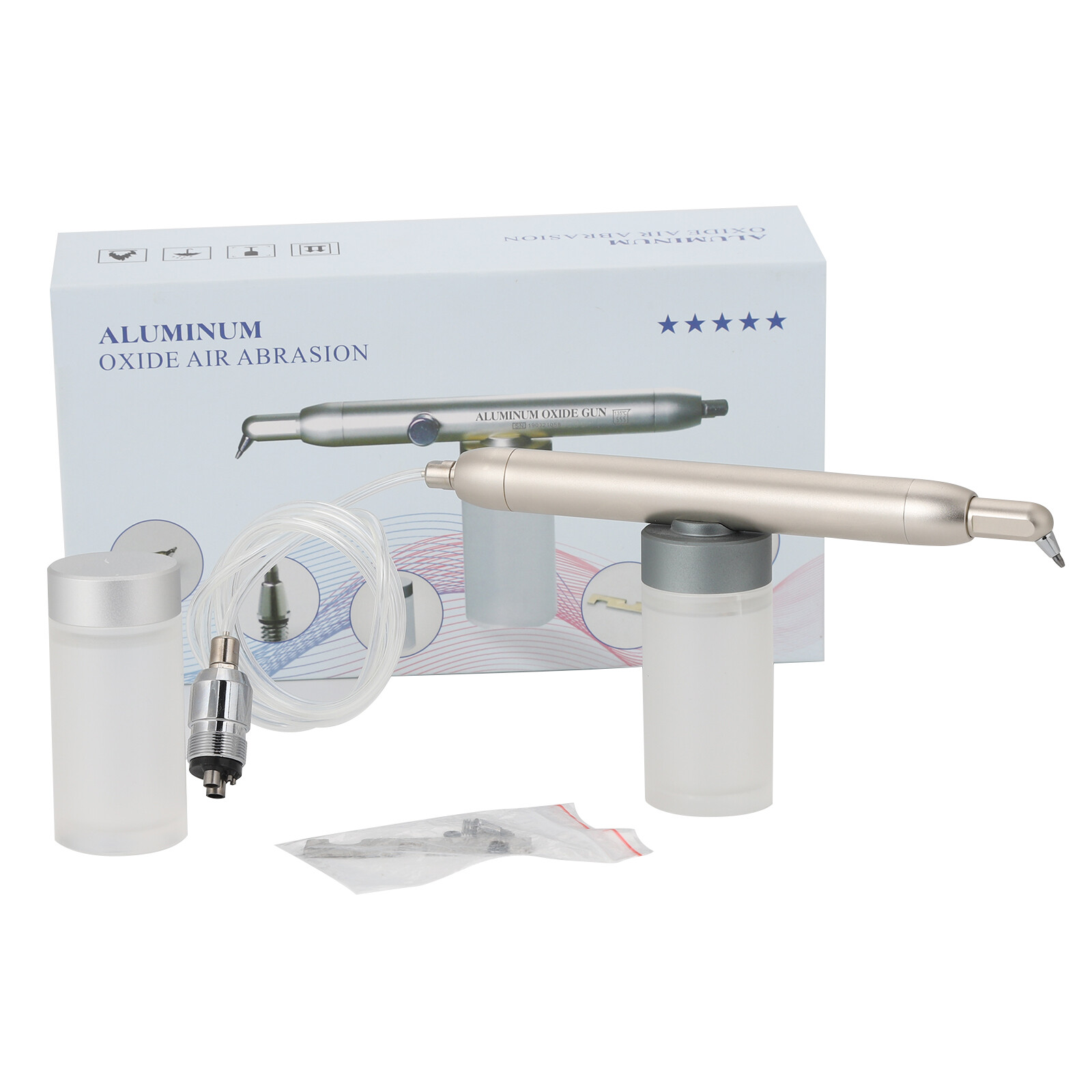 Dental Sandblaster Gun Alumina Air Abrasion Sandblast Polisher Microetcher 4Hole