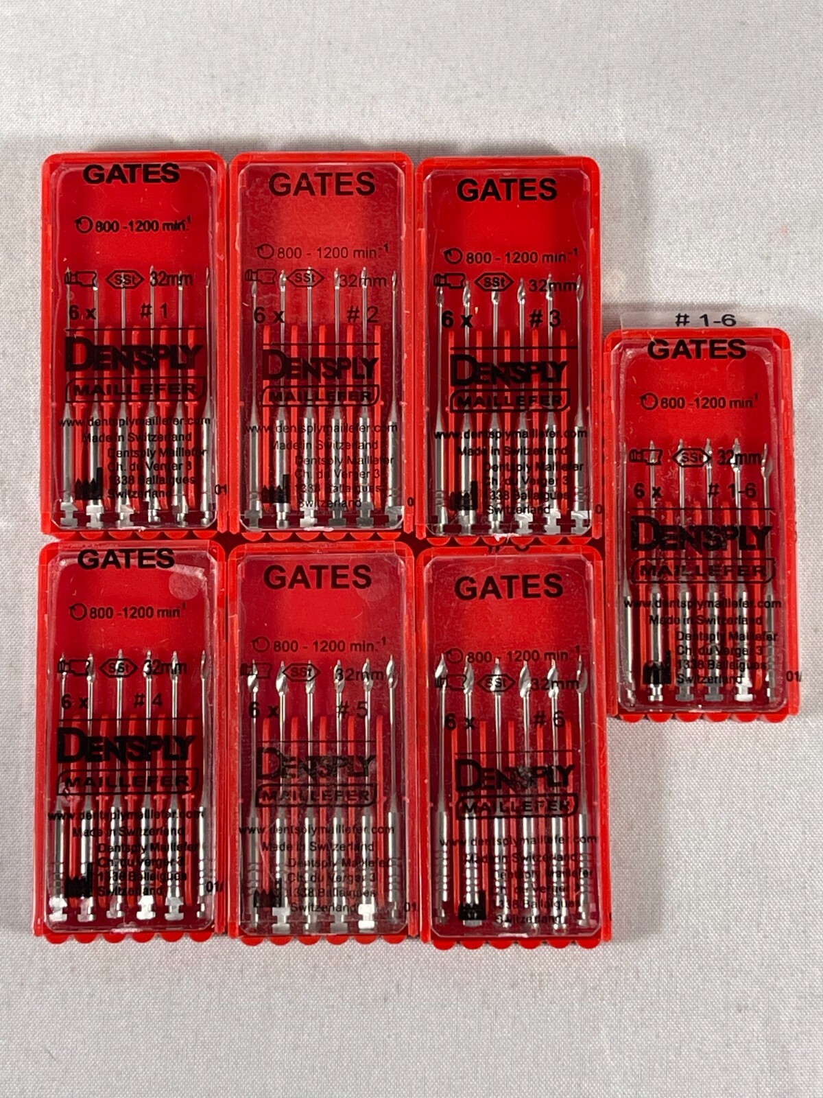 Dentsply Maillefer Glidden Gates Endo Rotary Drills 32mm all size (5 Boxes)