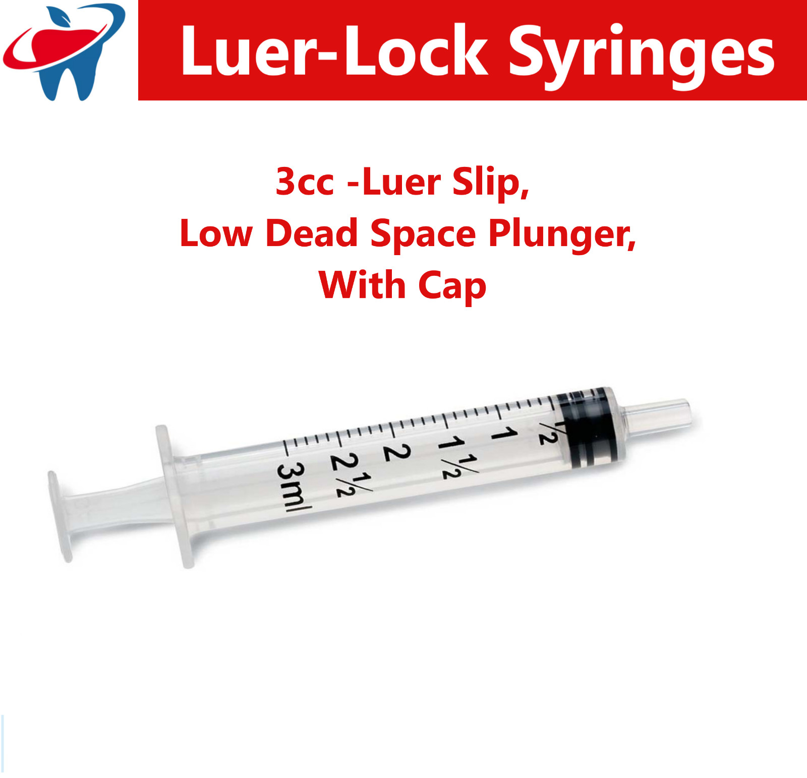 3ml / 3cc Syringe (No Needle) 3cc, Choose Pack, with or without Cap