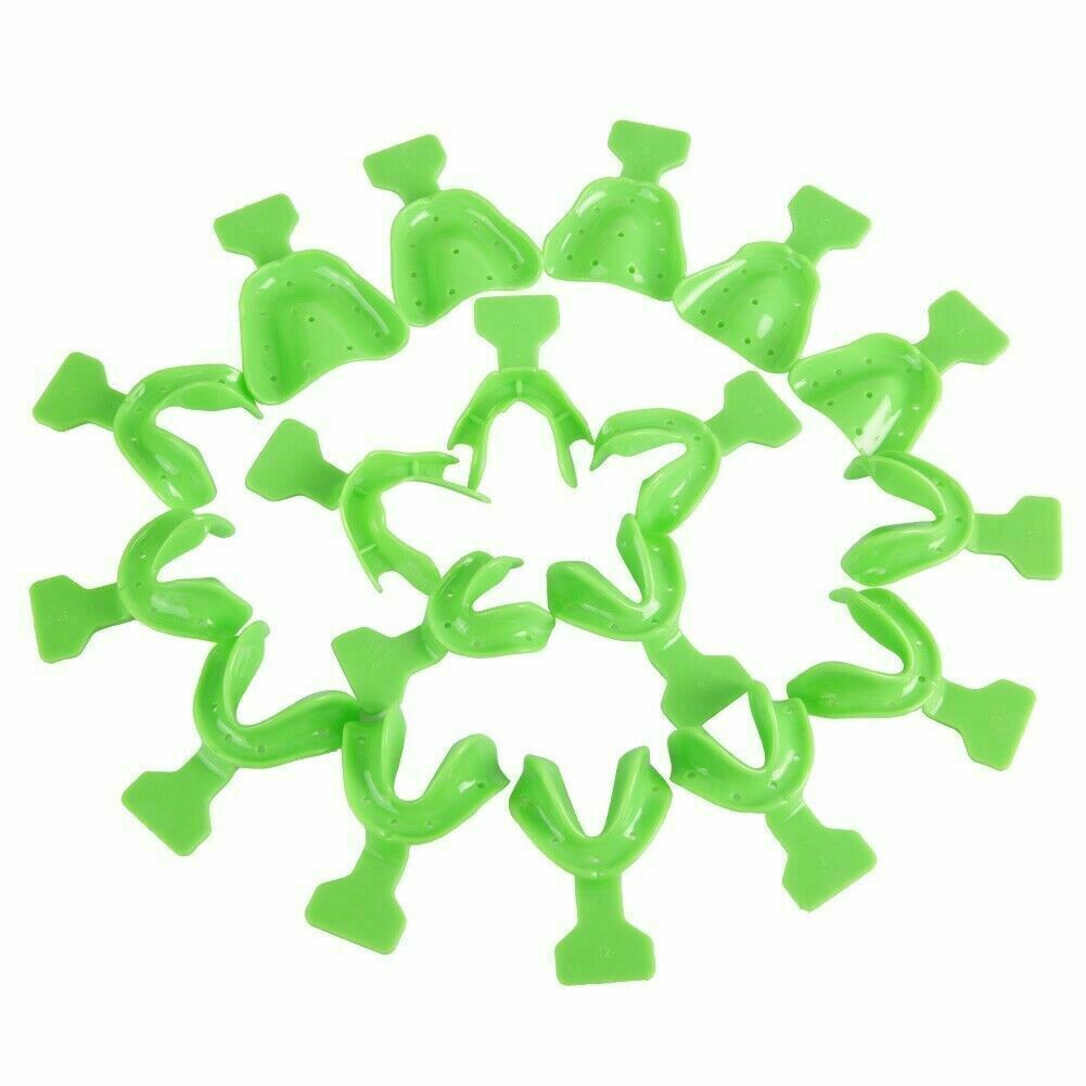 Dental Edentulous Jaw Impression Trays Denture Frame Cut Back Green/White/Clear