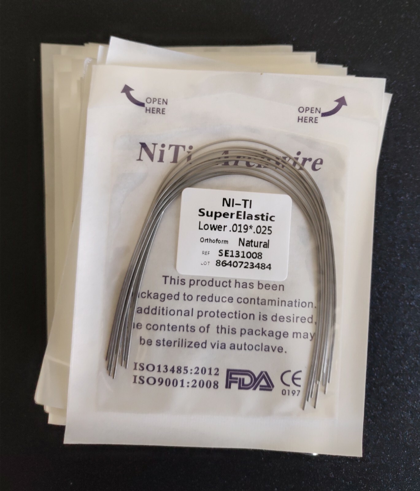 Orthodontic Wire Rectangular Super Elastic Niti Arch Wire Bows Nature Form