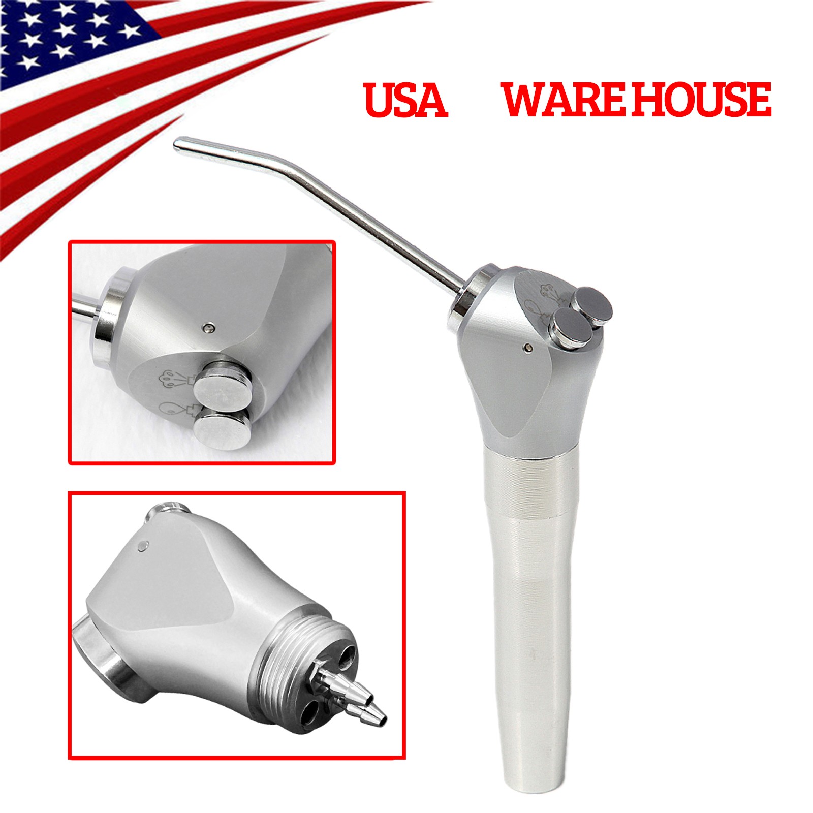 5PCS Dental Air Water Spray Triple Syringe 3 Way Handpiece w/ Nozzles/Tips/Tubes