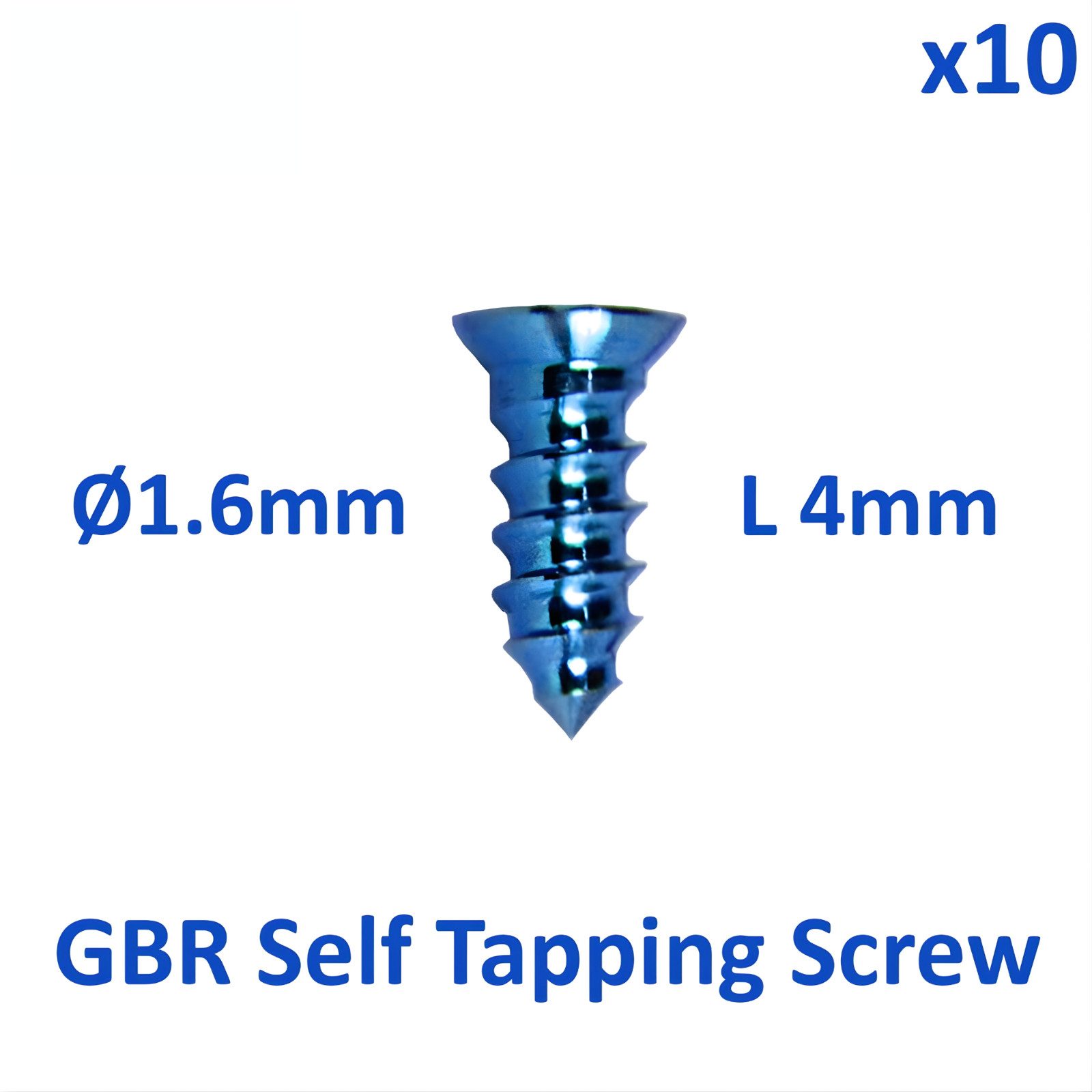 10x Dental Fixture B0ne Screw Membrane Fixation GBR Ø1.6mm/L4mm