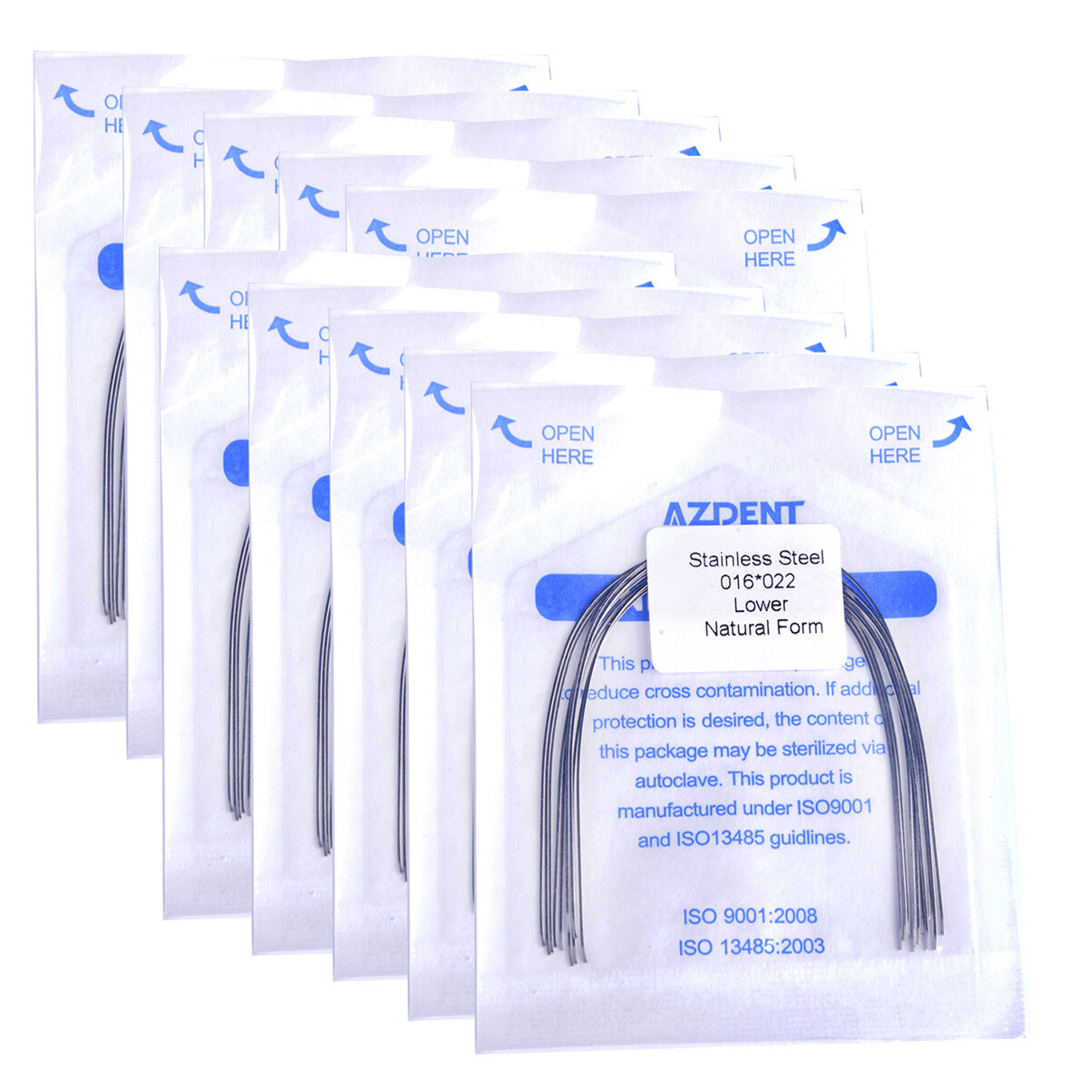AZDENT Alambre de Arco Rectangular Dental de Acero Inoxidable para Ortodoncia 16
