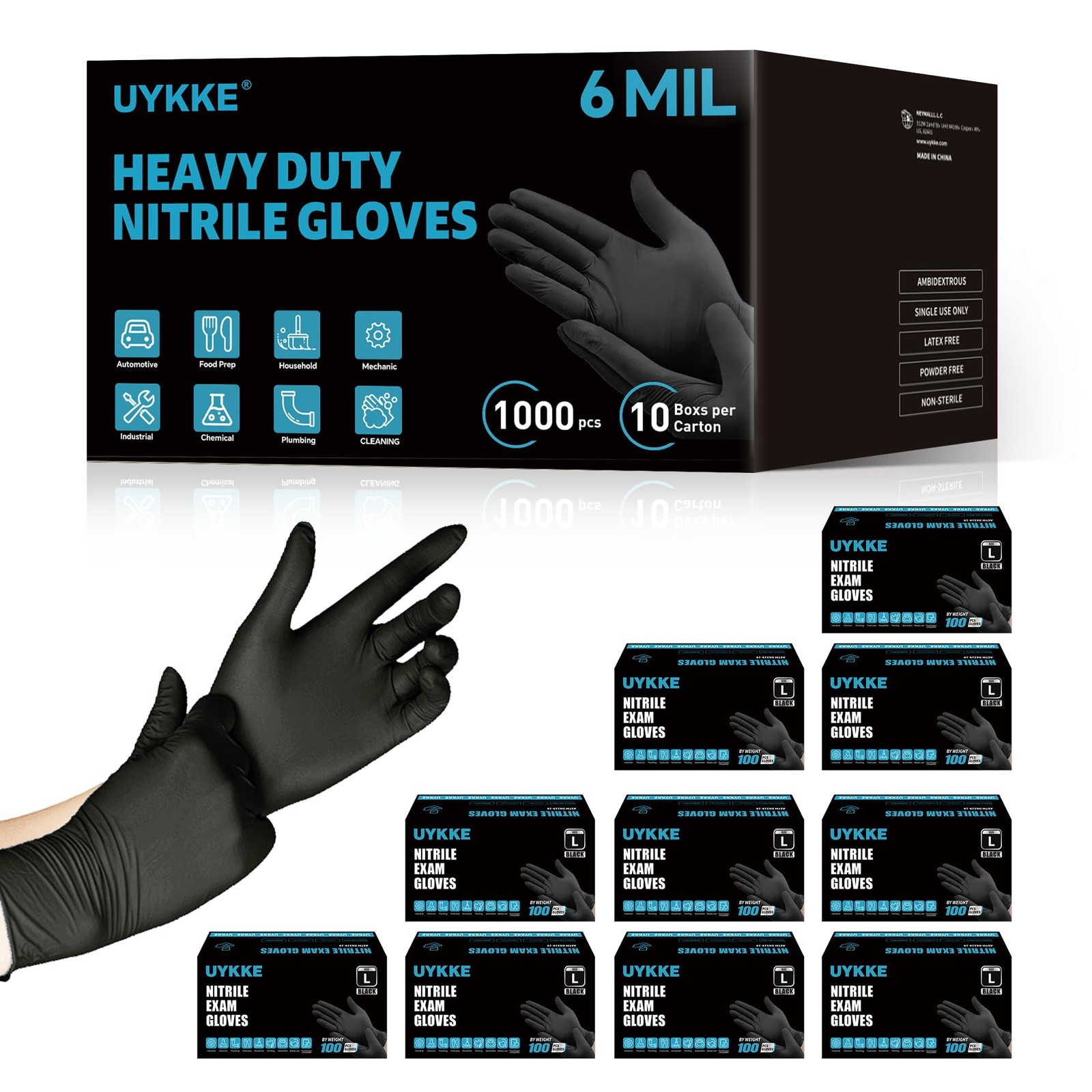 Nitrile Gloves Disposable Latex Rubber Cooking Black Gloves Nitrile Gloves Me…