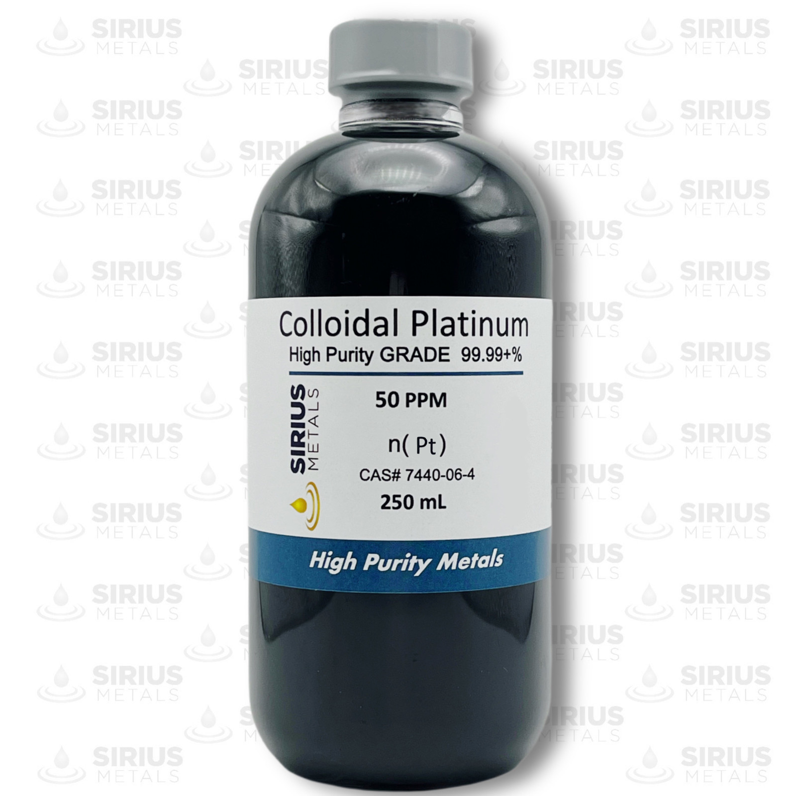 True Colloidal Platinum NanoParticles (PtNPs): 50 ppm – 250 mL in Plastic
