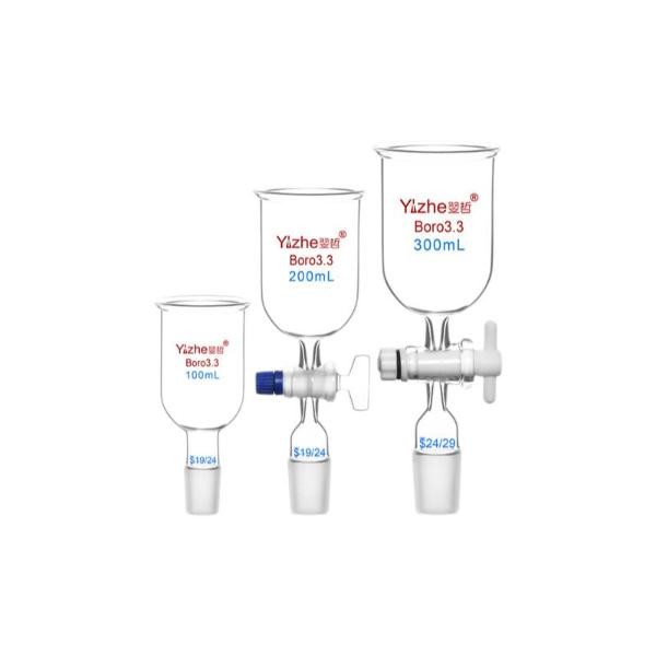 Chemistry Laboratory Glassware: 50ml-1000ml Cylindrical Funnel w/ PTFE Piston
