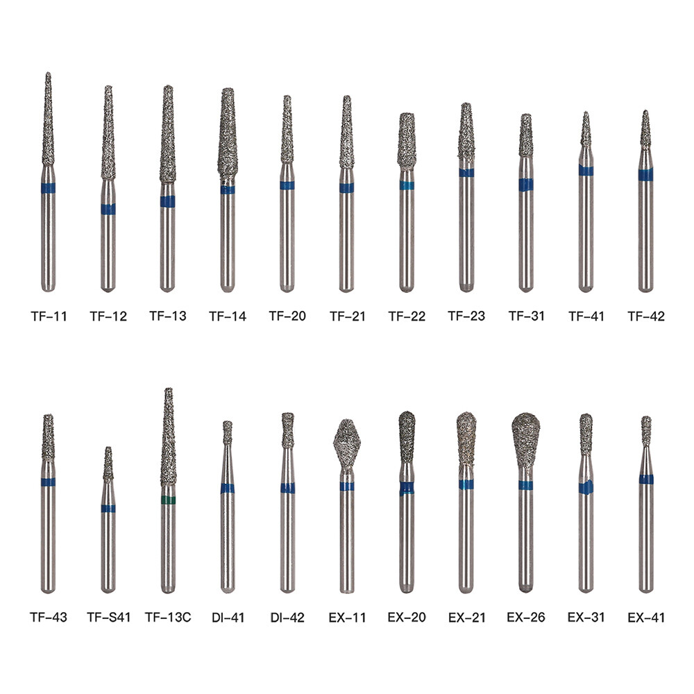 1000pcs/200Box AZDENT Dental Diamond Burs For High Speed Handpiece Friction Grip
