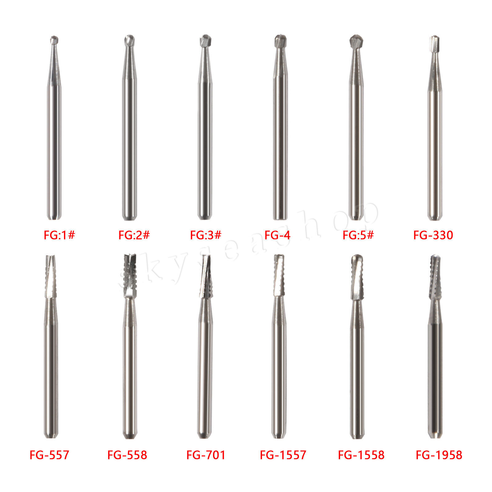10pcs/1Kit Dental FG Fresas de carburo de tungsteno Alta Velocidad pieza de mano