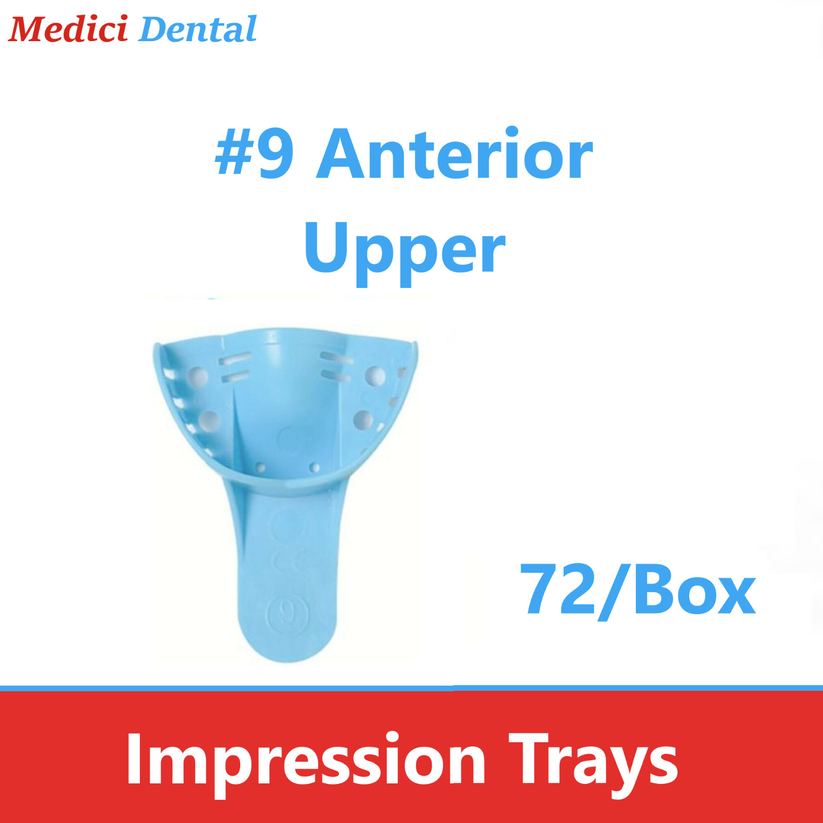 Dental Impression Trays Perforated Plastic Autoclave (CHOOSE SIZE) 72 Trays/Bx