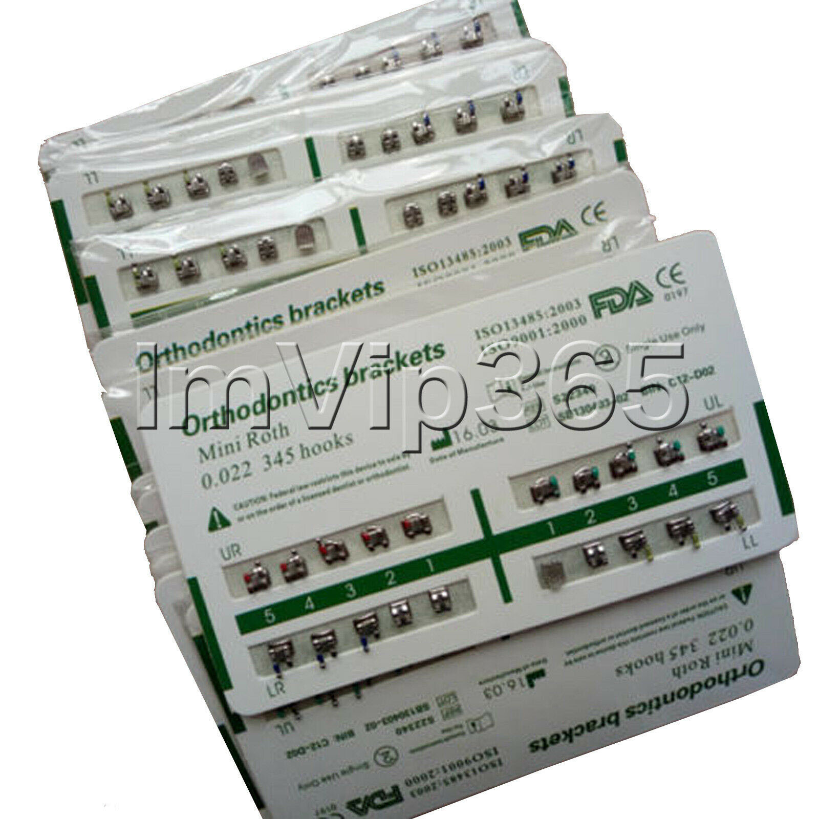 Orthodontic Dental Brackets Braces Mini Roth/MBT 022 Slot 345 Hooks Metal CE&FDA