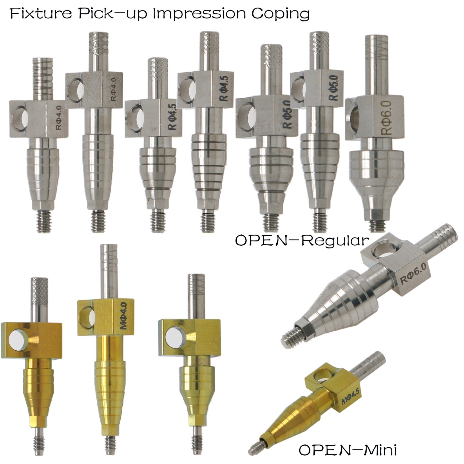 Mini/Regular Open Closed Tray Impressions Coping Analog Scan Body For Hiossen ET
