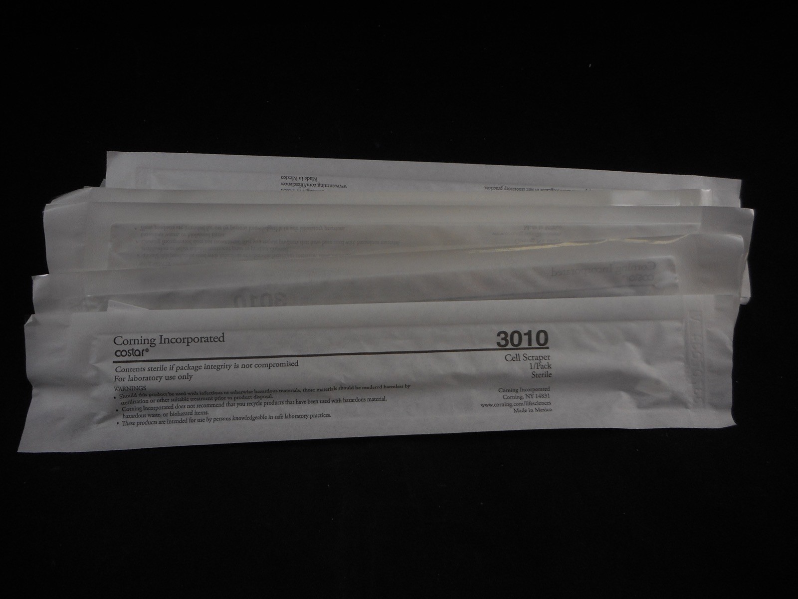 COSTAR Plastic Cell Scrapers 25cm Length 1.8cm Blade Sterile Individual 3010 B