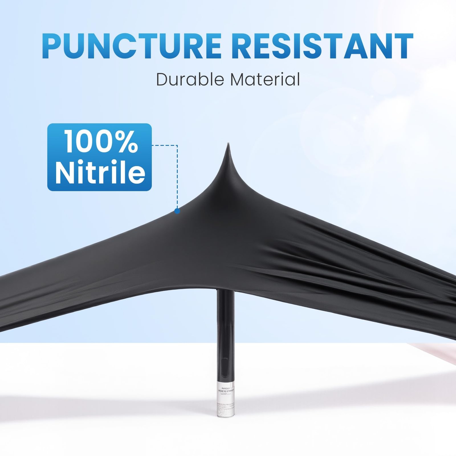 Borje Nitrile Gloves Medium, 100 Count Disposable Gloves, Black, Latex-Free P…