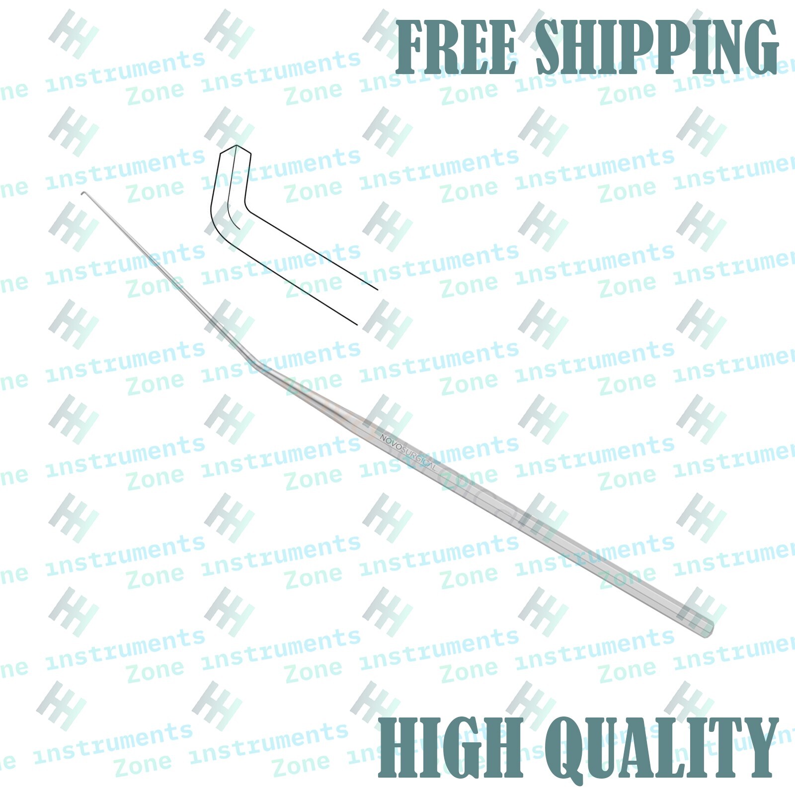 7pcs Hough Hoe-Style Elevator 0.5mm Tip Angled Shaft 15cm (6″) ENT Instruments