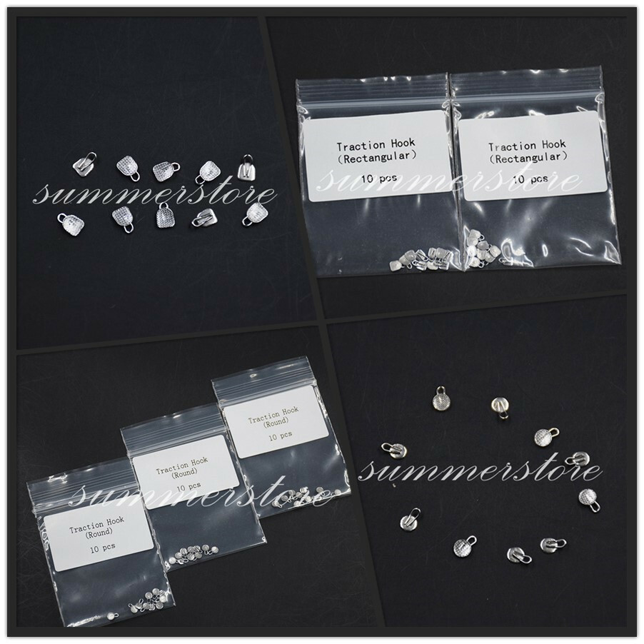 10 Pcs/Pack Dental Orthodontic Traction Hook Caplin Hook Round/Rectangle Base