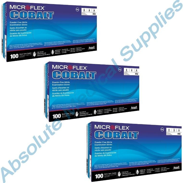 *300-Gloves* Microflex Cobalt Powder-Free Nitrile Examination Medium N192
