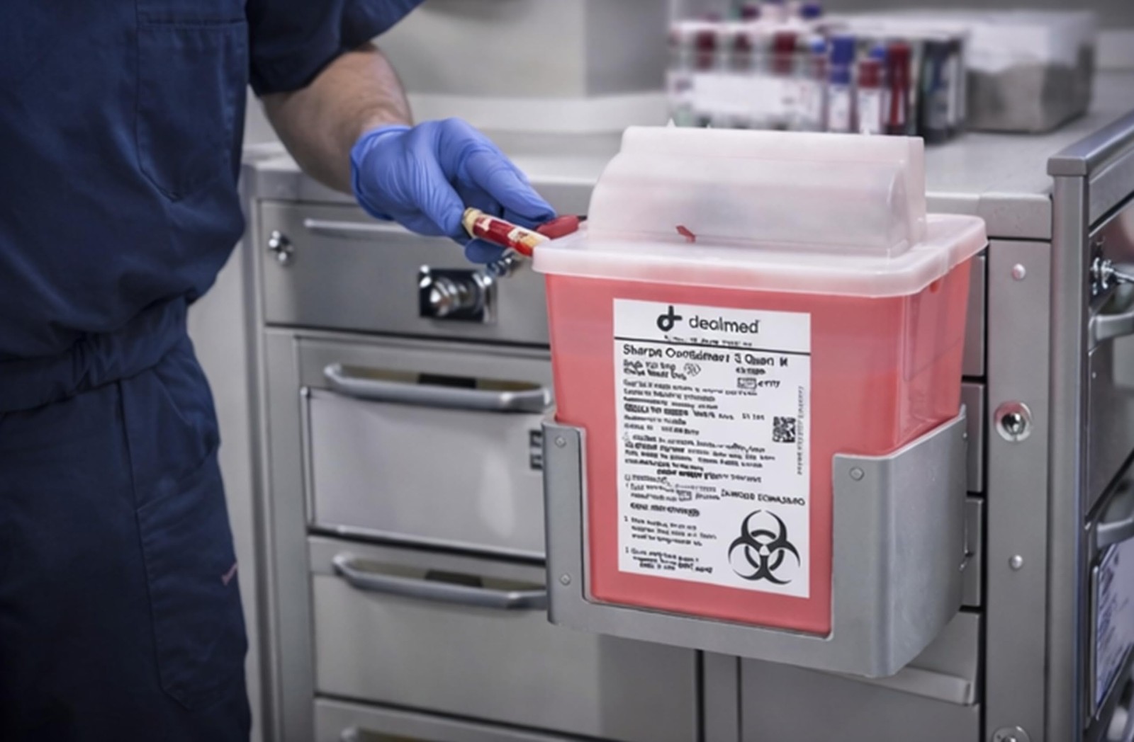 Dealmed Sharps Container 5 Quart Case Of 20 Mailbox Lid Puncture Resistant Red