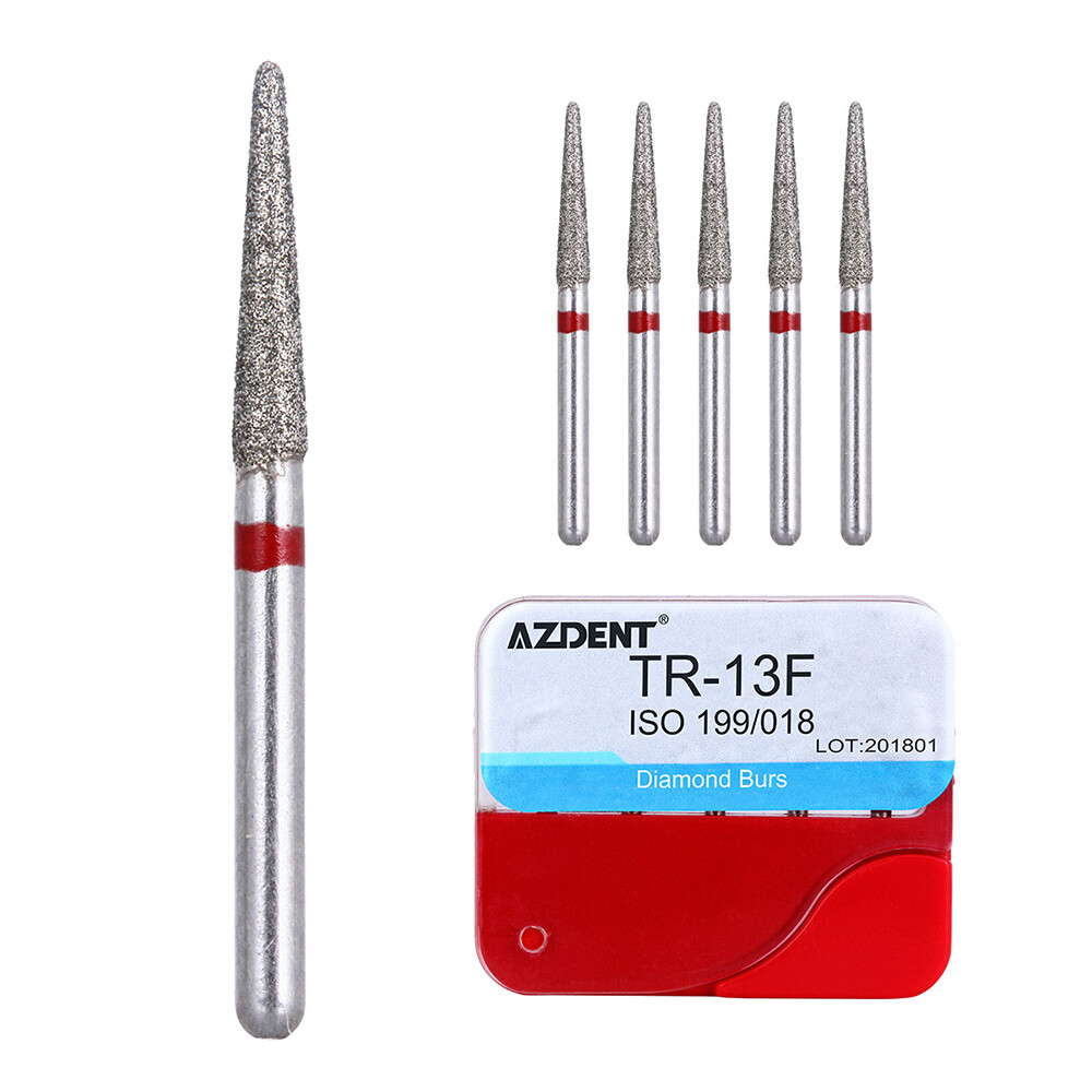 AZDENT 100pcs Dental Diamond FG Burs for High Speed Handpiece Medium FG 1.6mm