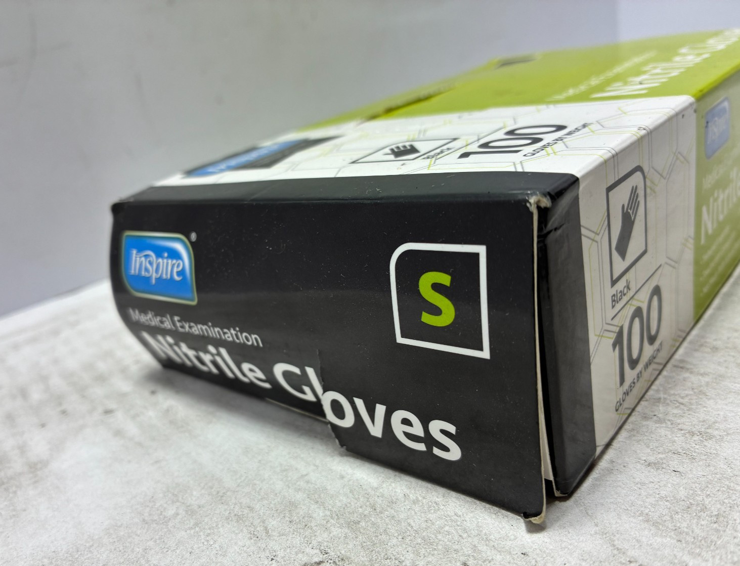 Inspire Medical Gloves Nitrile Gloves Black 100 Count Small INSBKNGV2-S