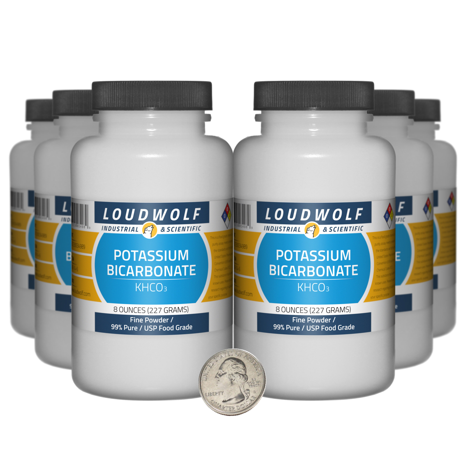Potassium Bicarbonate / 3 Lbs / 6 Bottles / 99% USP Food Grade / Fine Powder