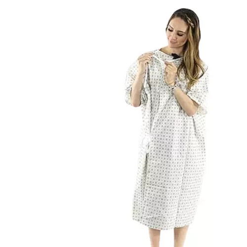 Magnus Care Unisex Nursing Clinics Hospital Cotton blend Patient Gown White O/S