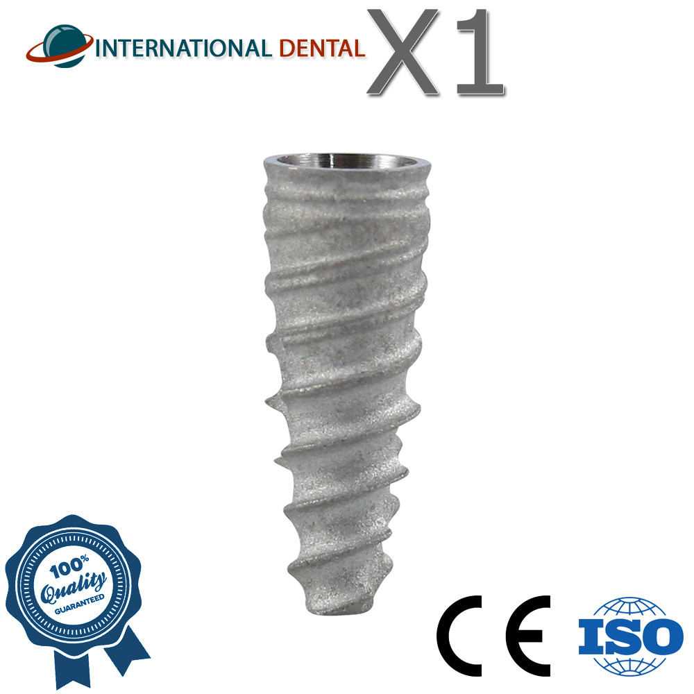SLA Surface Titanium Conical Spiral Dental Fixture Narrow Platform 2.25mm