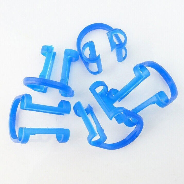 100Pcs/Pack Dental Cotton Roll Holder Disposable Blue Teeth Cilp Holders
