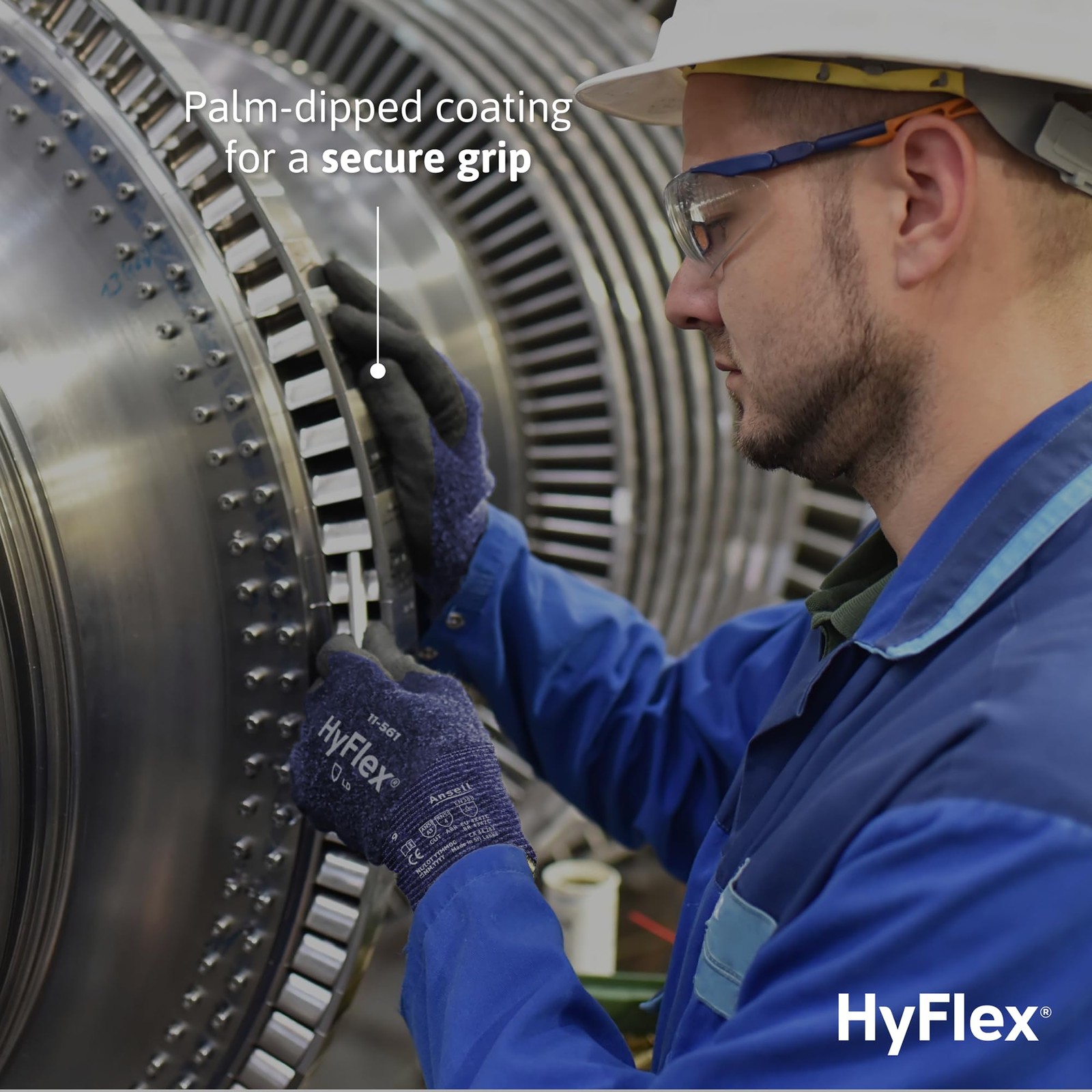 Ansell Hyflex 11-561 Mechanical Ultra-Light Work Gloves For Automotive