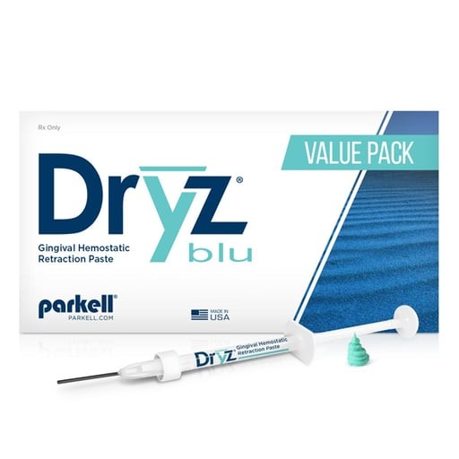 Parkell S191 Dryz Blu Dental Retraction Paste Syringes 25/Bx 0.5mL