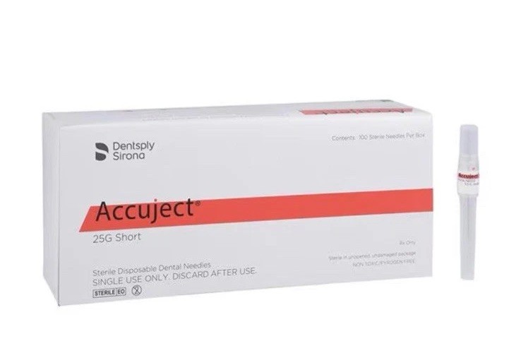 Dentsply Accuject Needle Plastic Hub 25 Gauge Short Orange 100/Bx Dental Rinn
