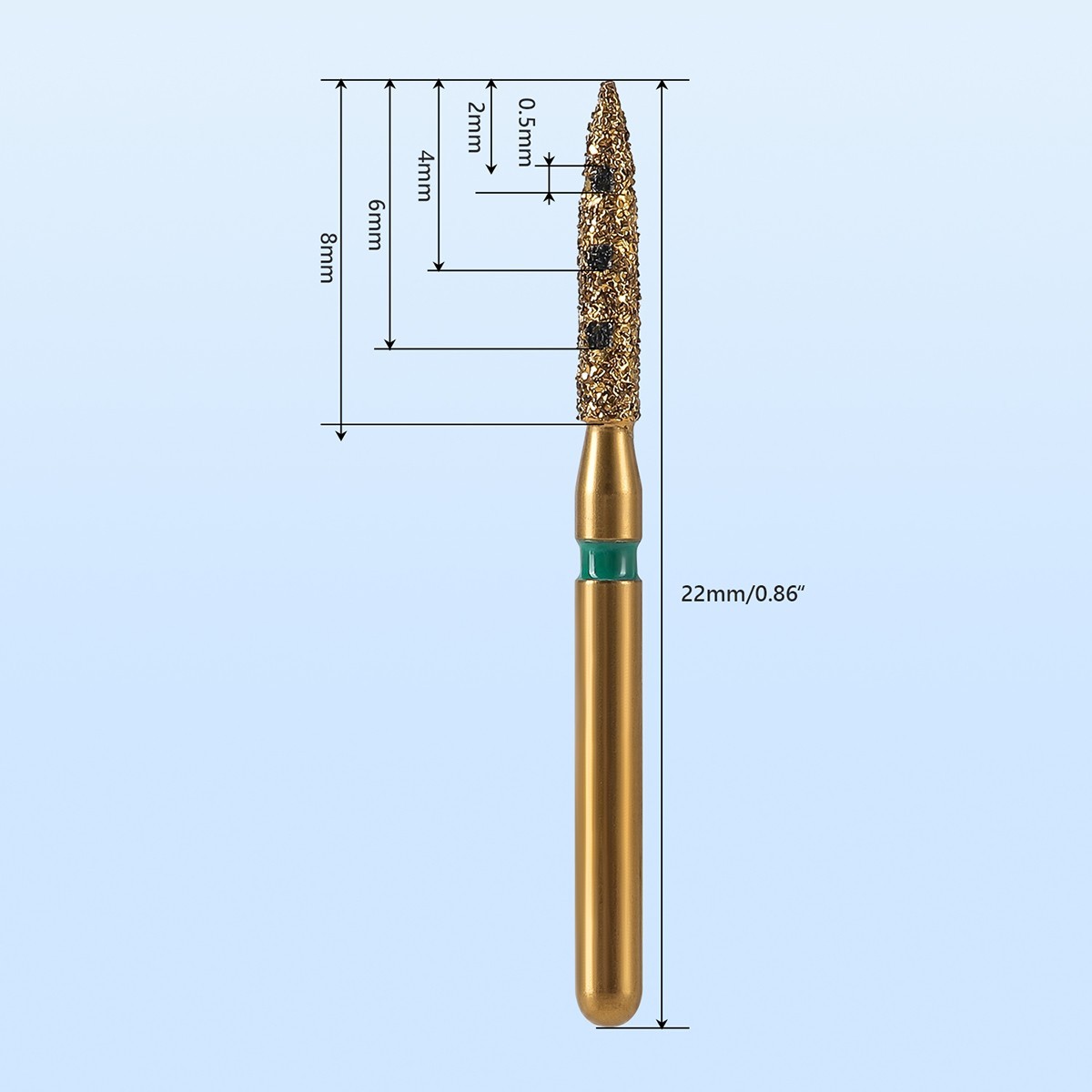 Dental vertical Preparation Diamond Burs Restoration Kit for Anterior Premolar