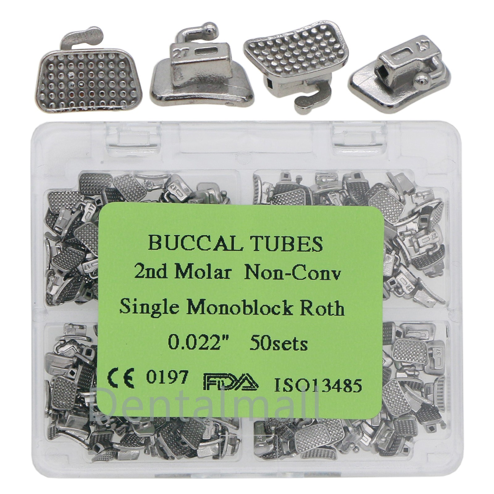 200Pcs Dental Orthodontic Monoblock CON Buccal Tubes Roth MBT 022 1st 2nd Molar