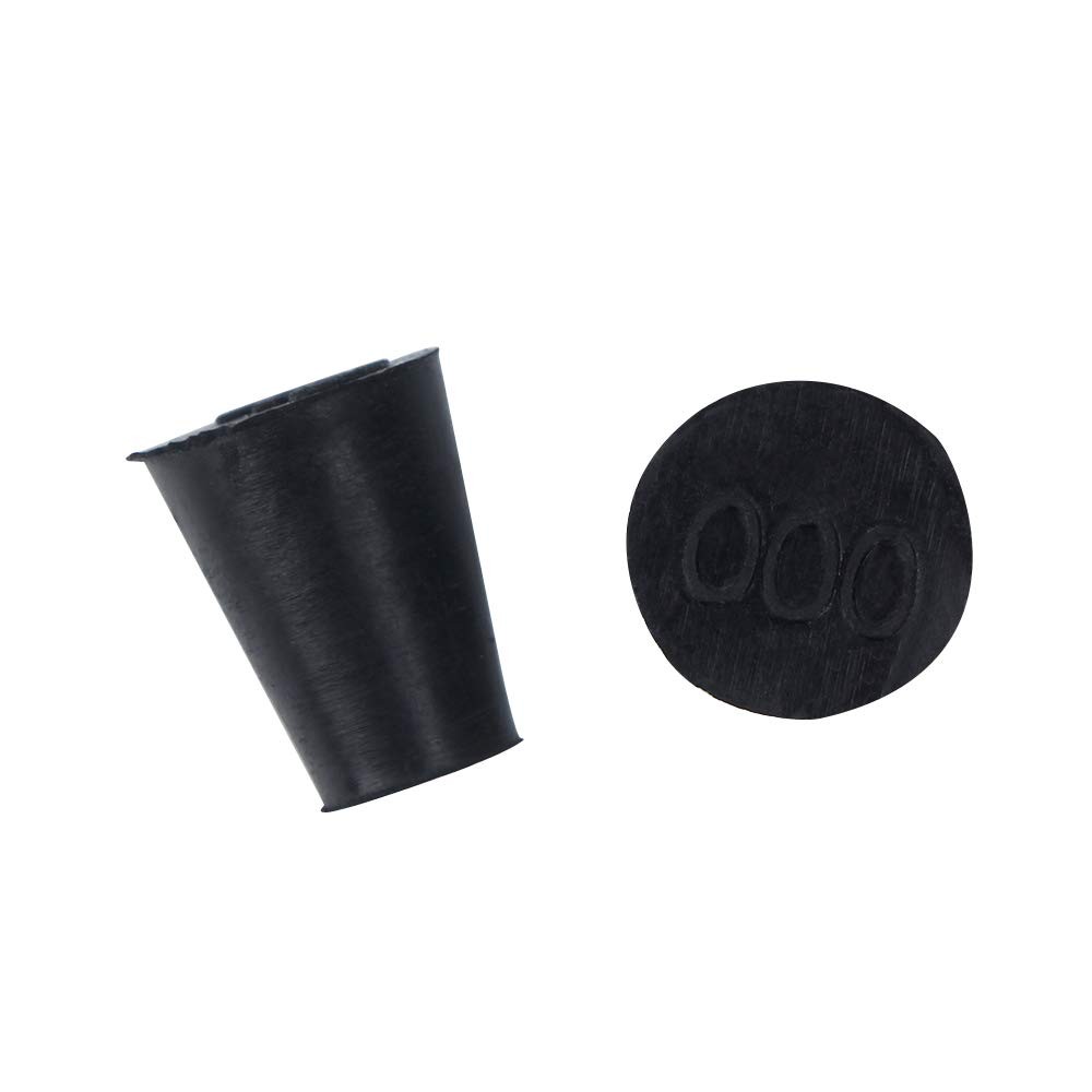 40 PCS #000 13x8x17mm Black Solid Rubber Stopper Lab Plug Small Tapered