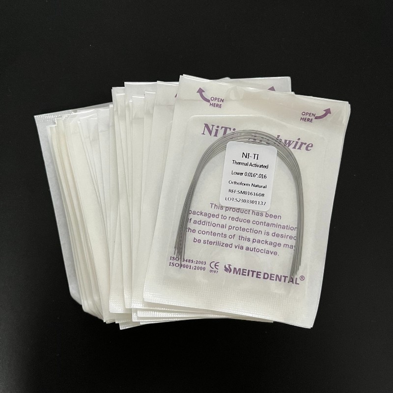 100Packs Dental Arch Wires Orthodontic Thermal Activated NITI Rectangular 2 Form