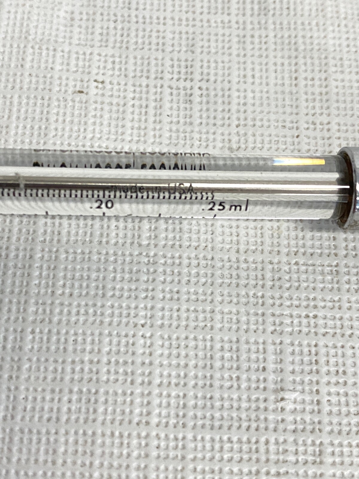 PRECISION 0.25mL Reusable Graduated Glass SomnoSuite Syringe w/ PTFE Slip Tip