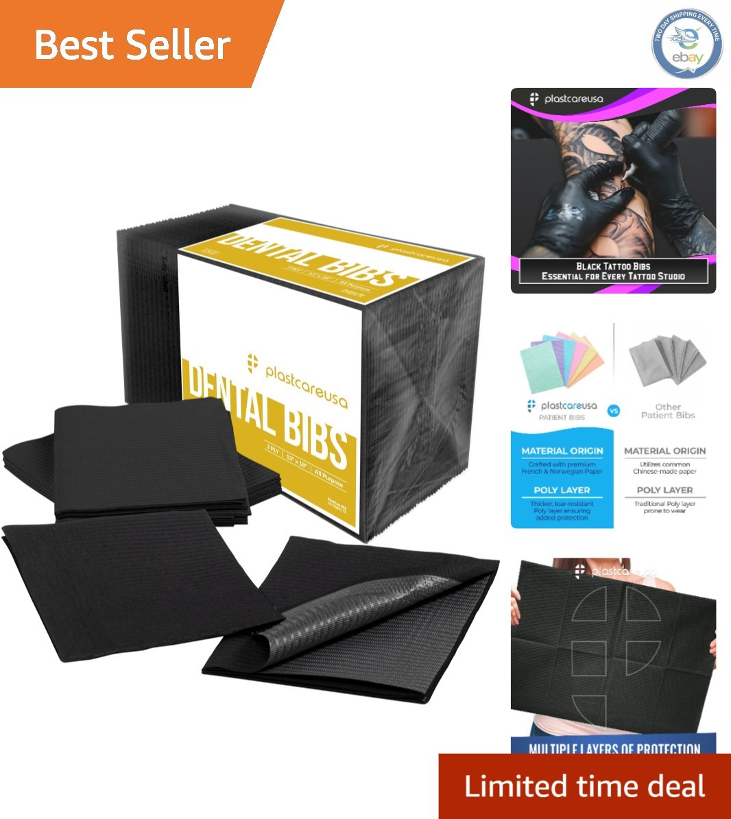 Versatile 50 Count Disposable Bibs – 13×18 Waterproof Sheets for Professionals