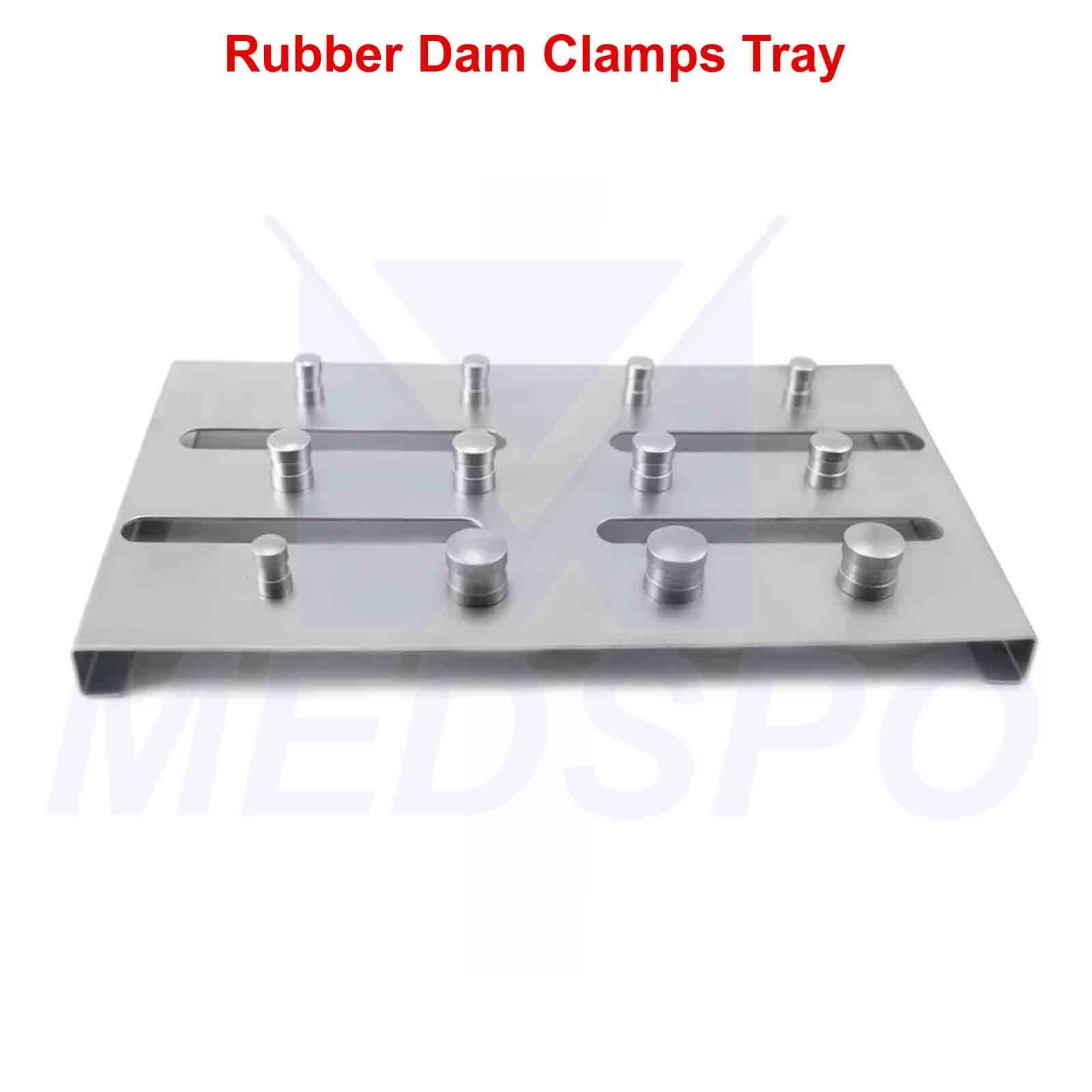 Dental Restorative Rubber Dam Upper Lower Clamps Holding 12 PCS Tray Dentist Lab