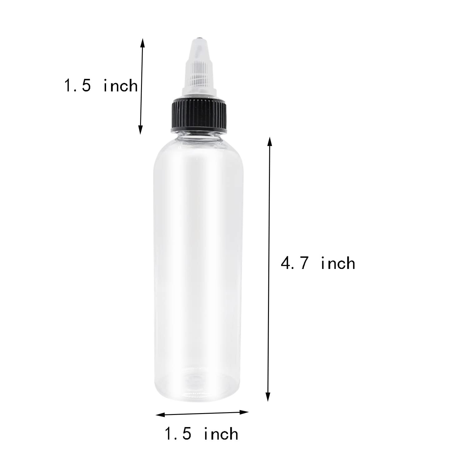 XYSMZM 6 Pcs Dispensing Bottles, 4oz Plastic Boston Squeeze Transparent