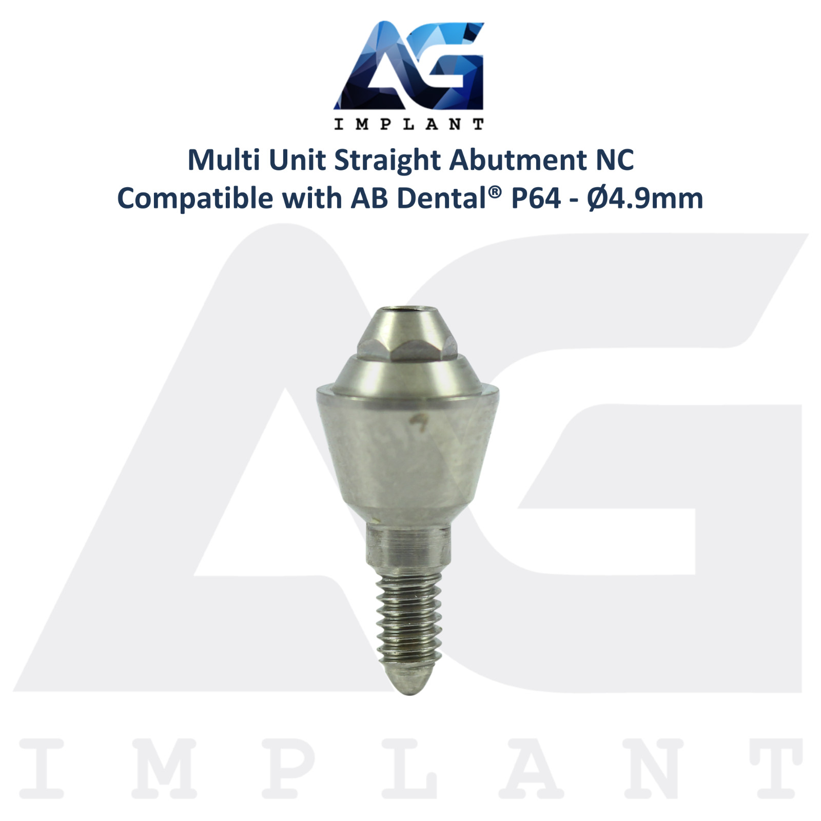5 Straight Multi Unit Titanium Prosthetic P64 AB Dental® Compatible Ø4.9mm