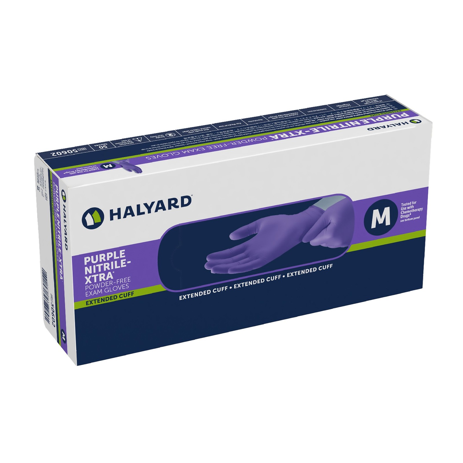 Purple Nitrile-Xtra™ Extended Cuff Length Exam Glove, Medium