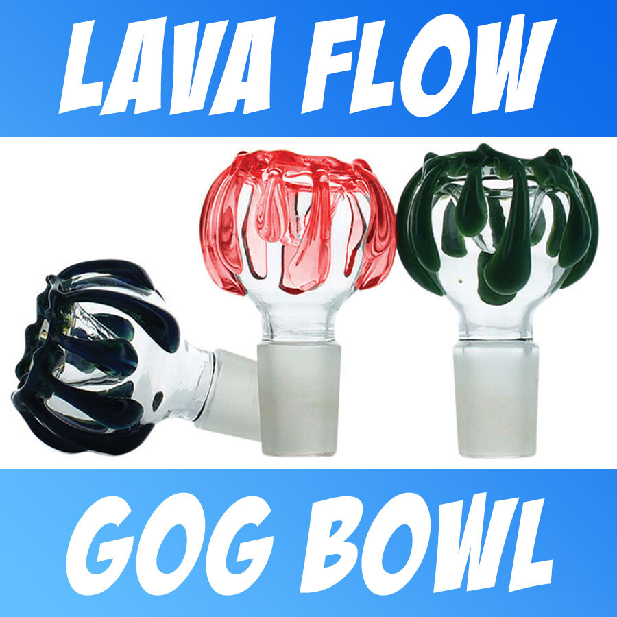 Lab Glass Color Lava flow Slide Bubble HandBlown Bowl Gog 14mm 18mm