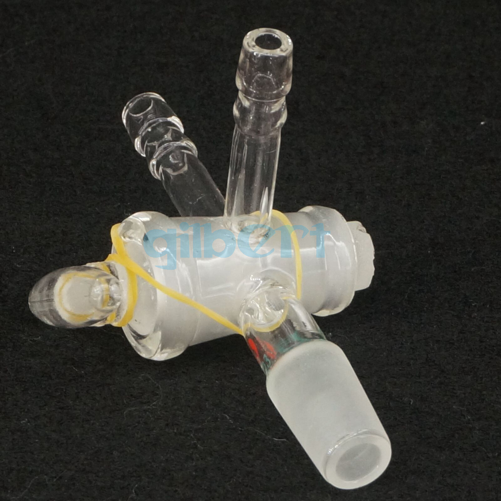 14/23 Joint Borosilicate Glass Tee Type 3-Ways 8mm Barbed Adapter Stopcock Lab