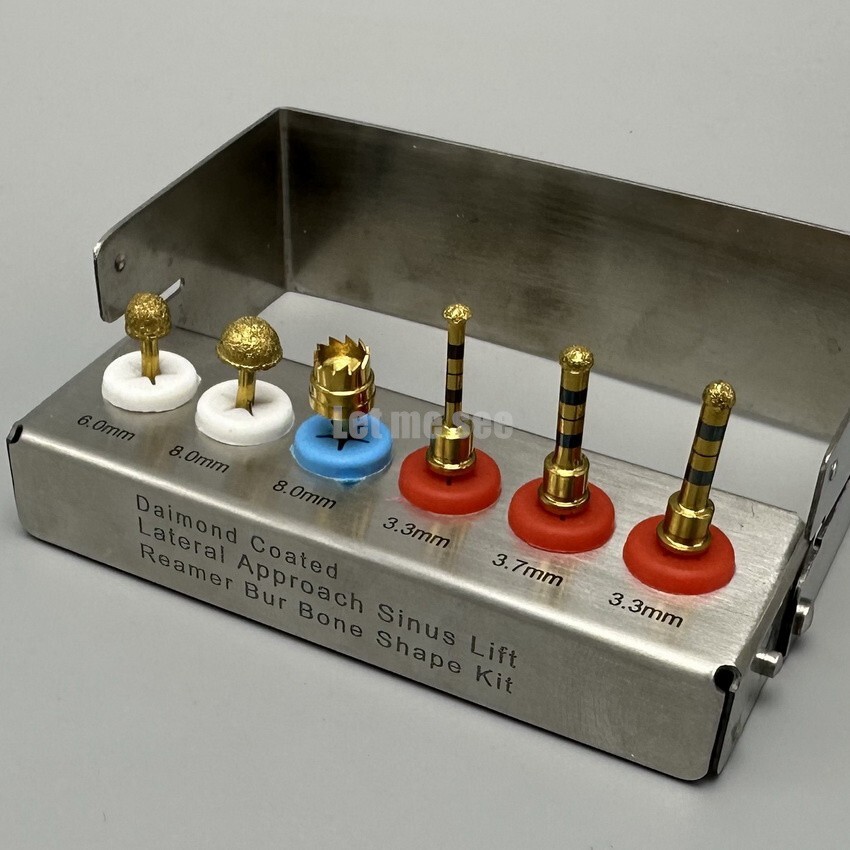 Dental Lateral Approach Drill Kit Sinus Lift Membrane Diamond Coated Burs Reamer