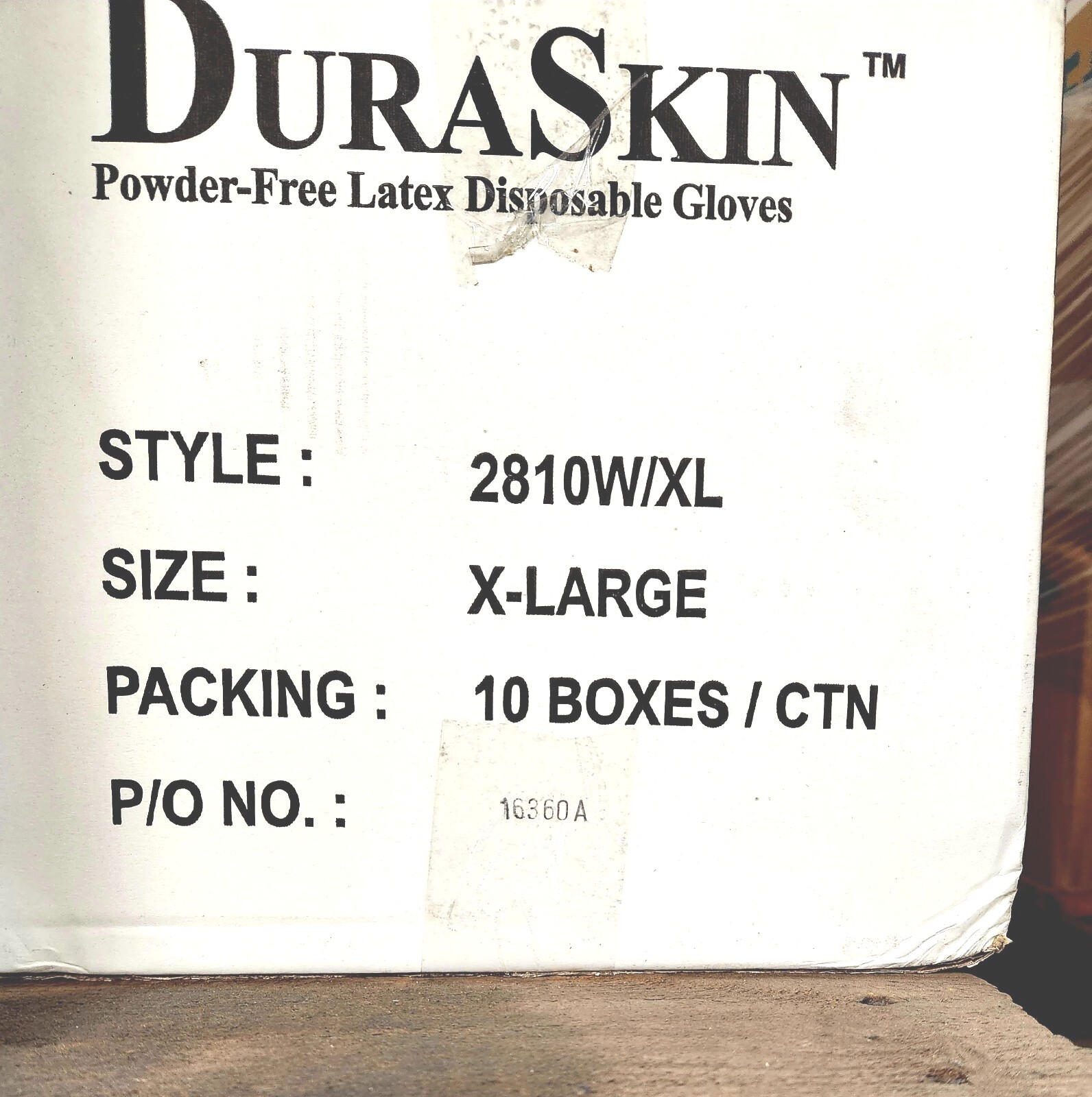Duraskin Latex Powder Free Gloves CASE 1,000 pcs. 2810W XL NEW!