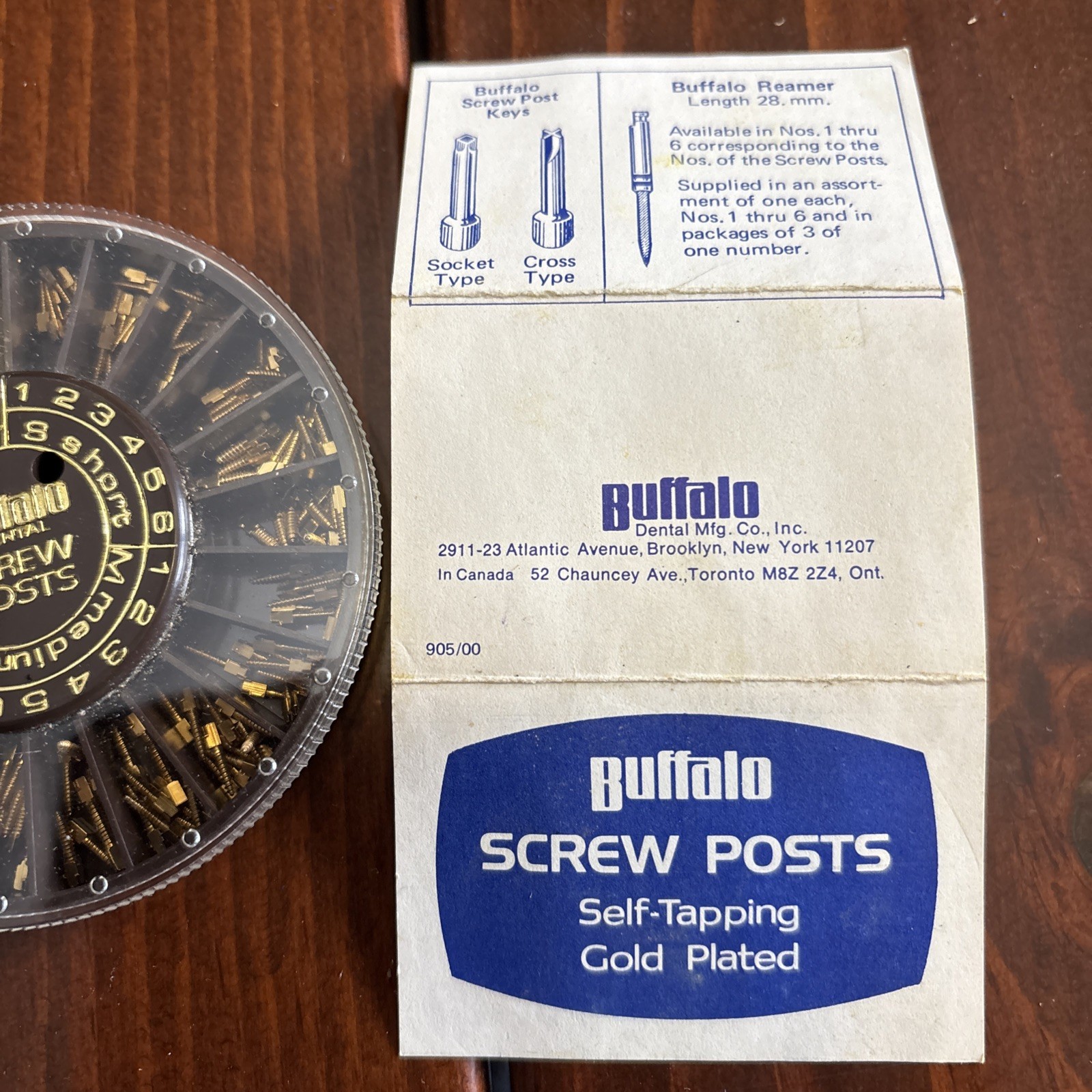 Buffalo Dental Gold Plated Screw Posts Vintage